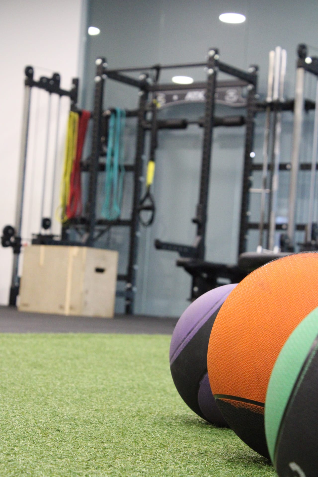 Zona za funkcionalni trening s medicinskim loptama i power rack sustavom